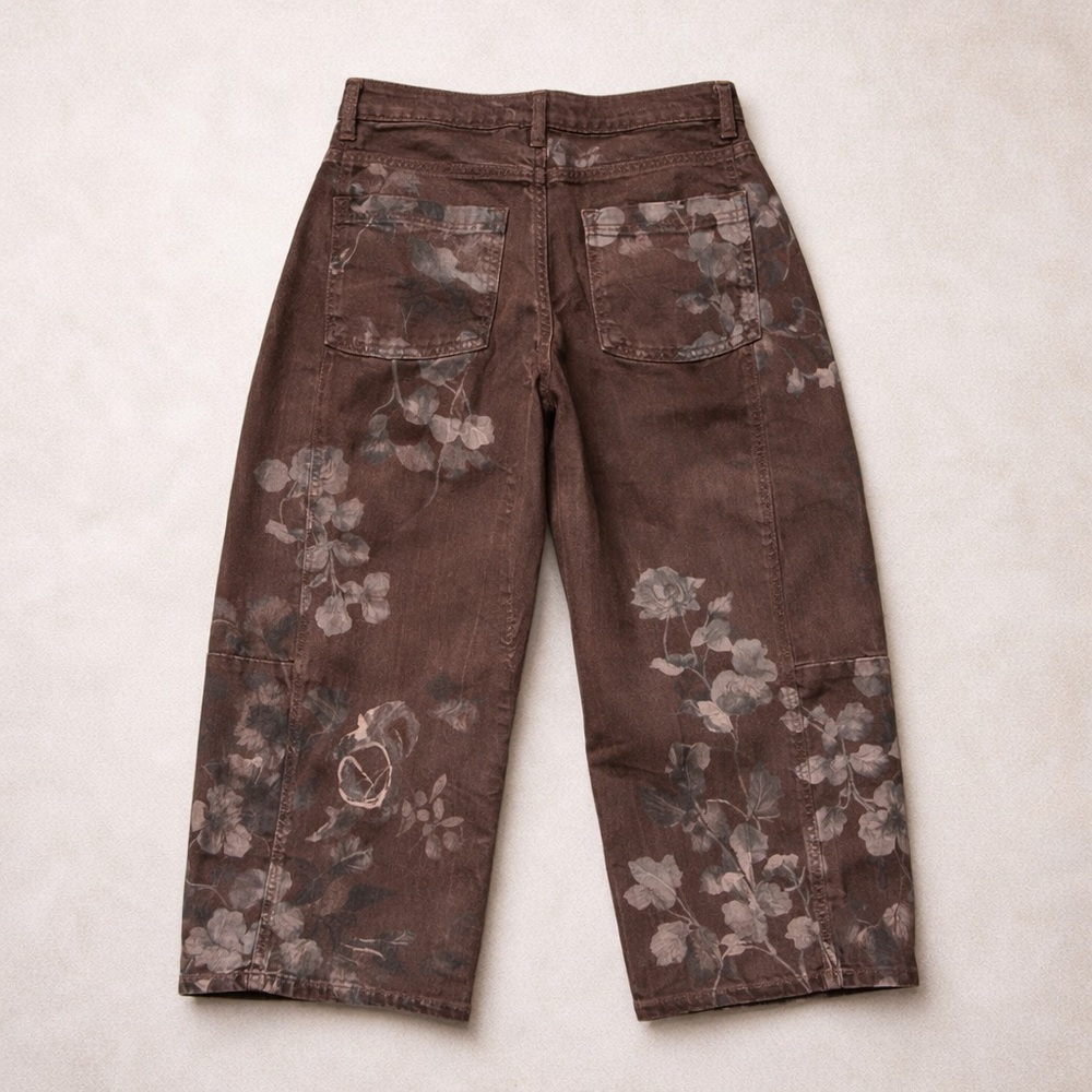 Pilcro Brown Floral Cropped Jeans - Picture 5 of 10
